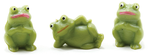 Dollhouse Miniature Frogs 3Pcs.